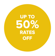 Up to 50& rates off